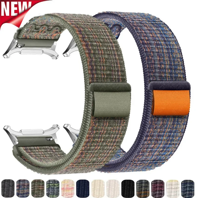 Pulseira de nylon original compatível com Samsung Galaxy Watch 8/8, pulseira trançada clássica com conector rápido para Galaxy Ultra