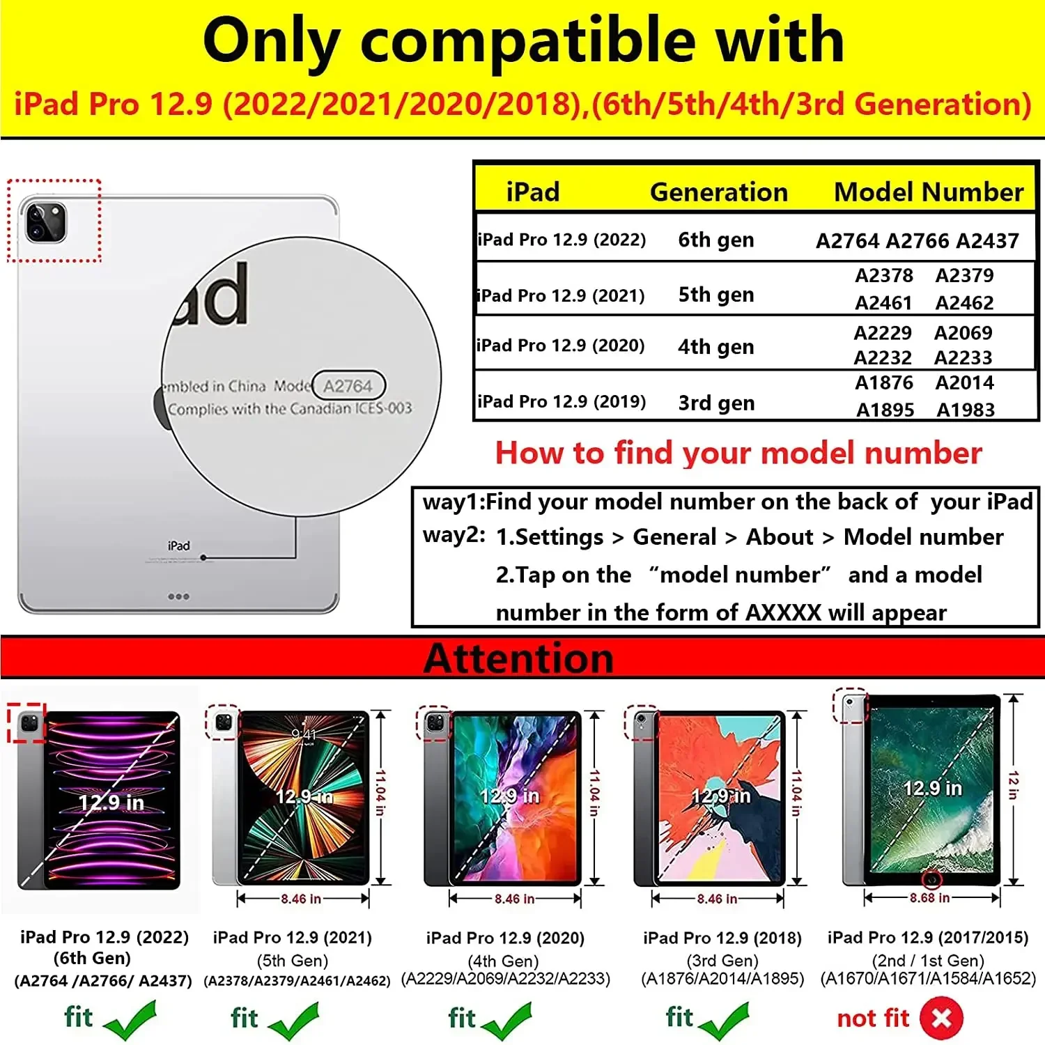 Flip Case For iPad Air 13 2024 M2 Smart Cover iPad Pro 13 M4 Pro 12.9 2015/2017/2018/2020/2022 PU Leather Protective Funda Shell