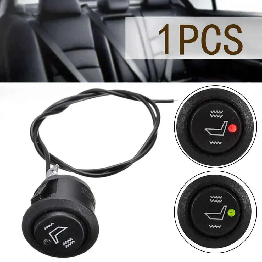 Car Seat Heating Button Control Thermal Switch SUV Truck Seat Heater Switch 3Pin Round Heated Rocker Hi/Low Off Control 12V
