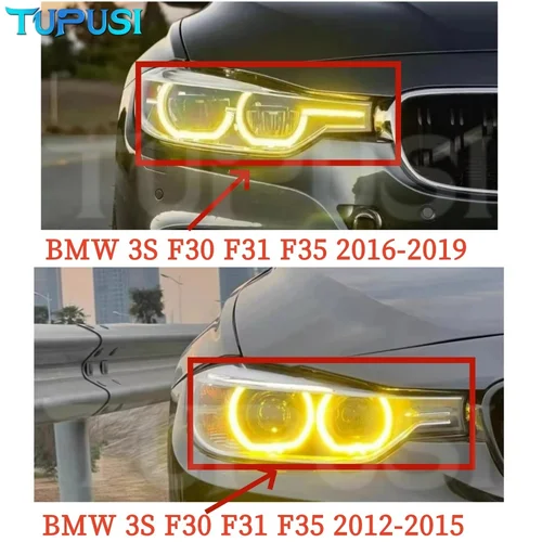 Imagen 2 del producto 2012-2015 para BMW Serie 3 F30 F35 F34 F35 GT luces de circulación diurna tablero DRL de ojo de Ángel amarillo para pre-LCI 320i 328i