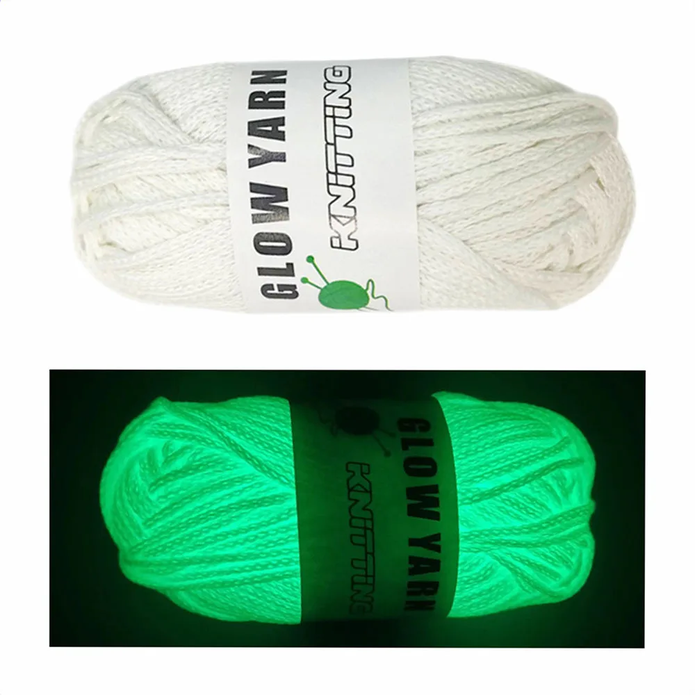 2mm Glow in the Dark Luminous yarn Round Stranded Yarn Polyester Handmade Yarn Luminous Yarn Ball