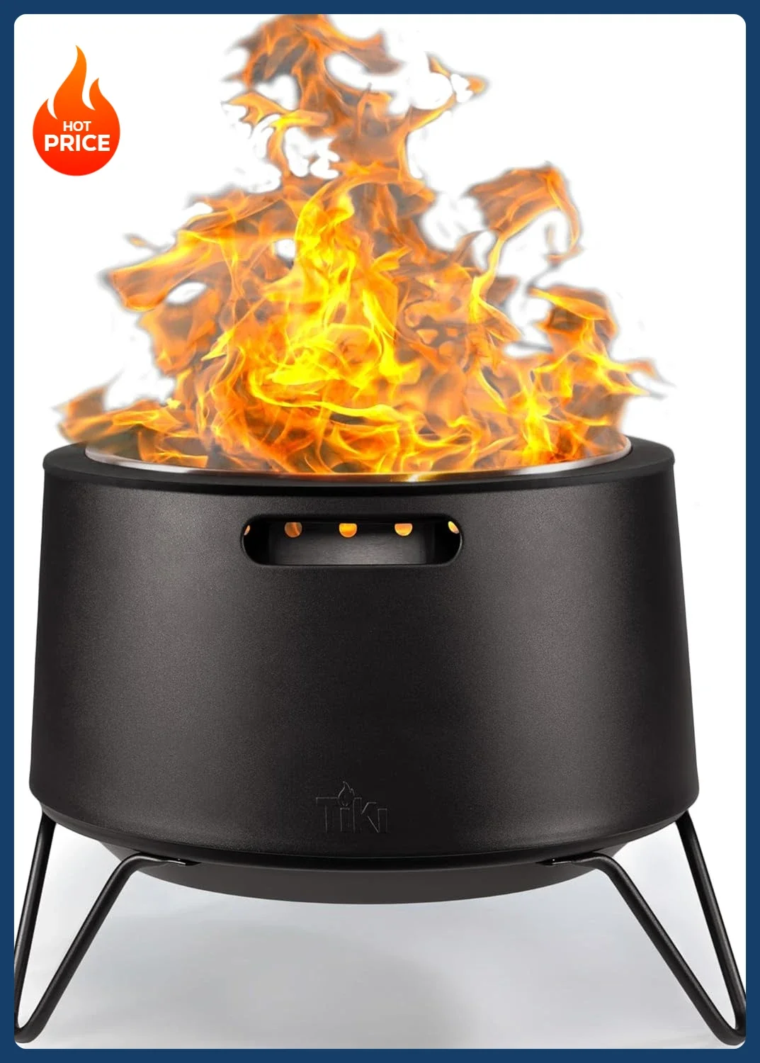 

Бестселлер [Ограниченное предложение!] 20-дюймовое бездымное портативное уличное костровое место для отдыха, с выдвижным дном для золы, подставкой и крышкой