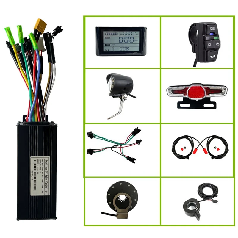 AU-For 750W-1000W Motor Electric Bike Motor Controller Kit with S900 LCD Display Horn Turning Switch E-Bike