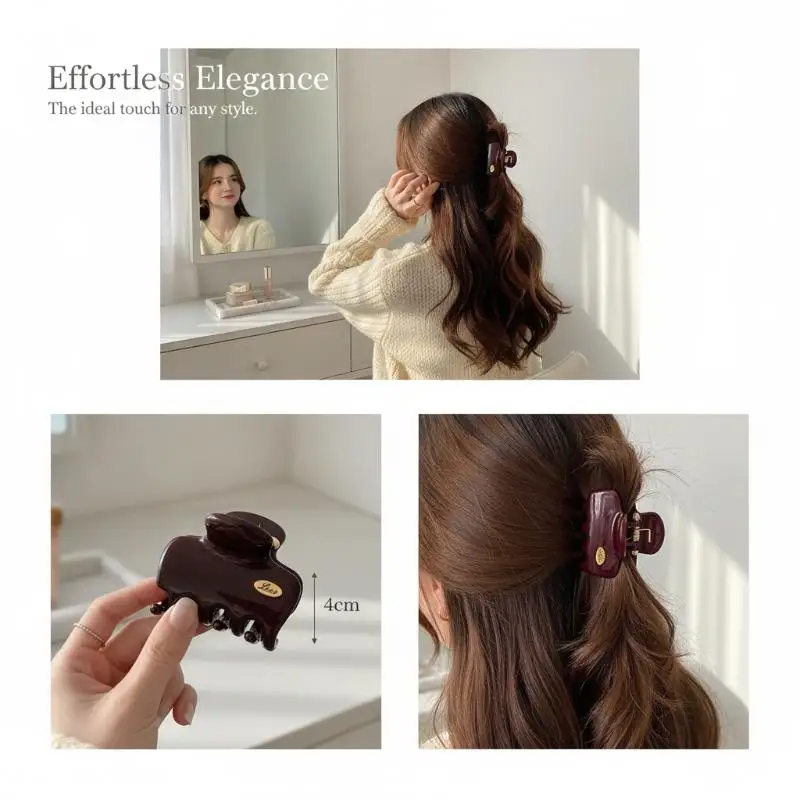 French Gold Label Acetate Hair Claw For Women Elegant Medium Size Hair Clips Shark Clip Exquisite Hairs Accessories Head Wear