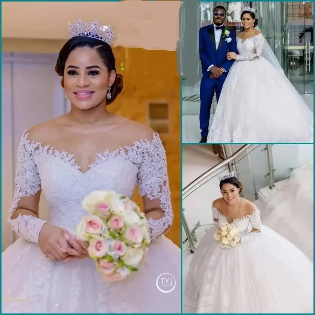 Vestido de noiva personalizado, vestido de baile, tamanho personalizado, sereia, mangas compridas, vestidos de casamento africanos