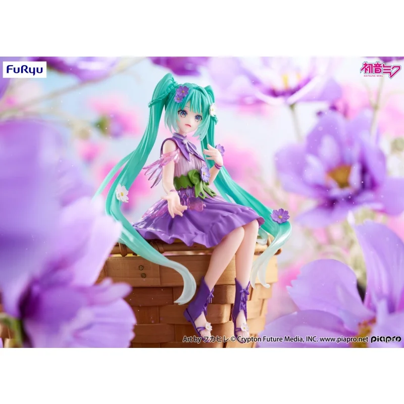 Original furyu hatsune miku anime brinquedo bonito miku roxo caqui fada bonita menina estatueta modelo coleção ornamento brinquedos