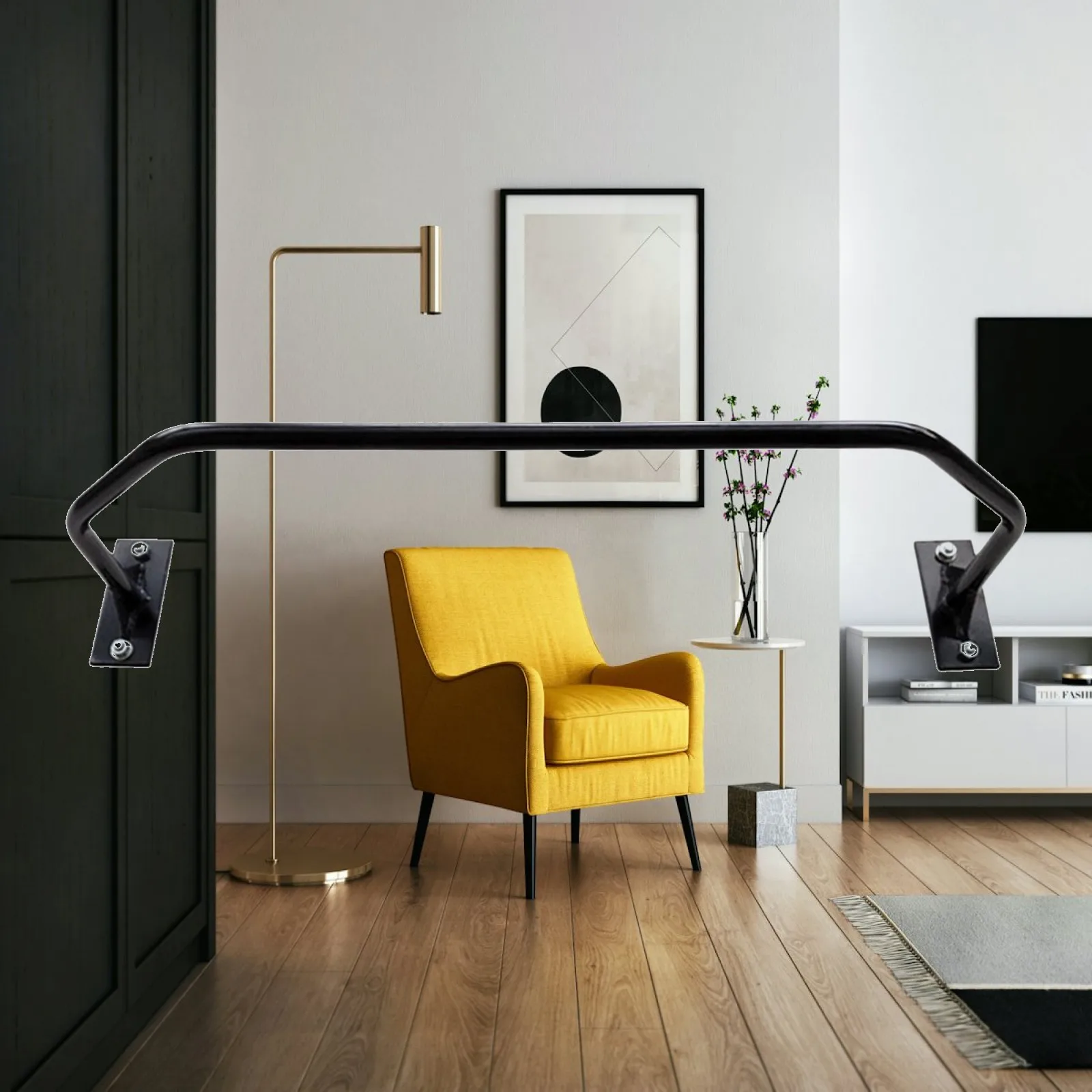Home Wall Mount Pull Up Bar Adjustable Exercise Bar for Indoor Upper Body Strength Training for Door