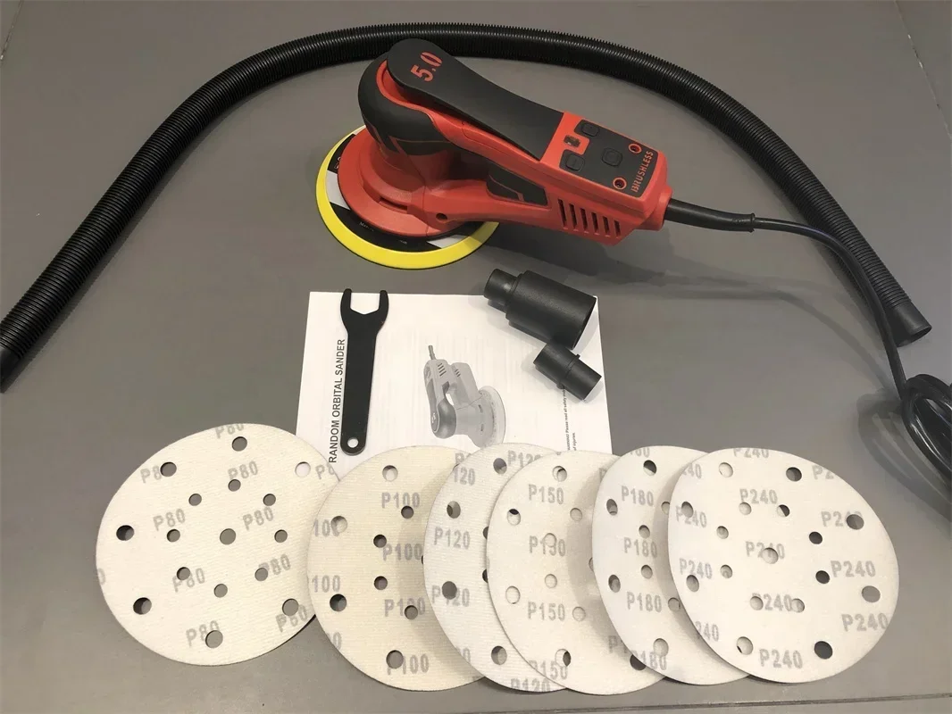 2025 ماكينة صنفرة مدارية عشوائية احترافية بسلك متغير السرعة بدون فرش للسيارة والجدار الجاف والخشب والفولاذ وما إلى ذلك