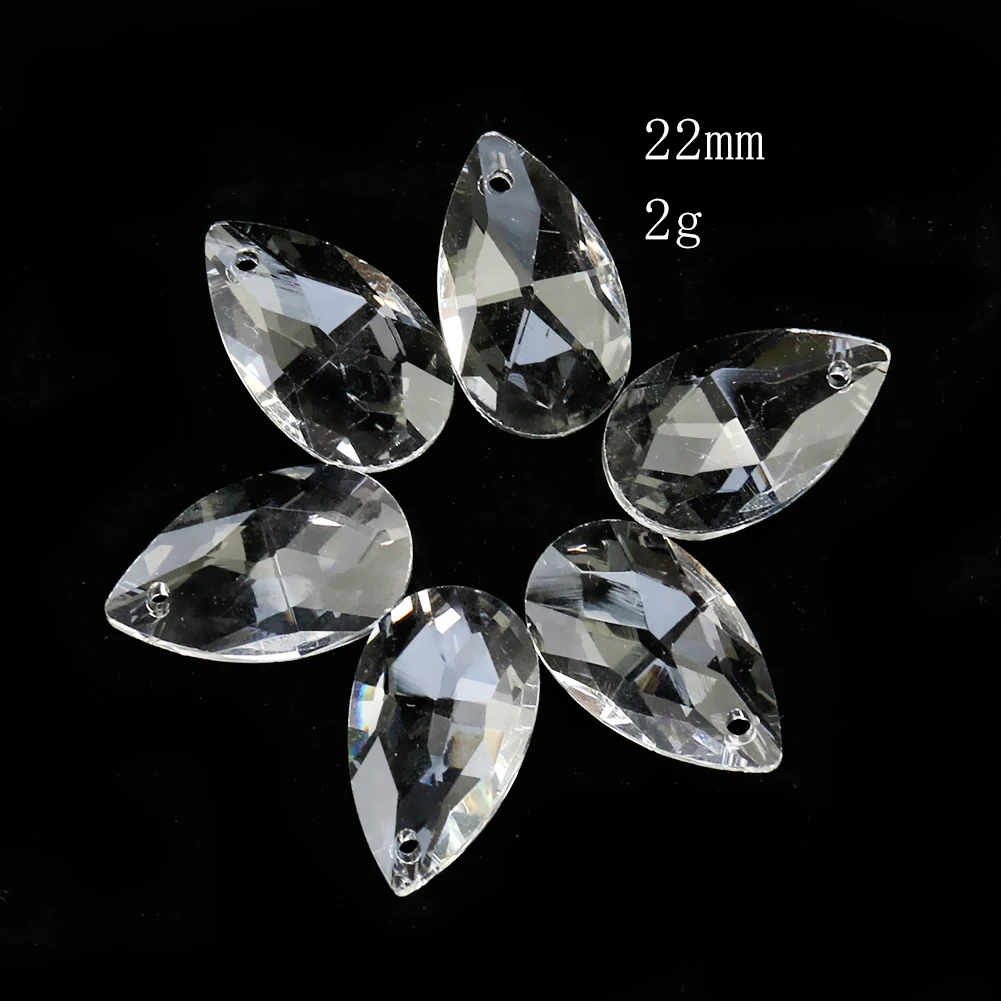 10pcs 22MM Oval Grid Crystal Prism Faceted Suncatcher Rainbow Crystal Chandelier Parts Hanging Pendants Home Wedding Decor