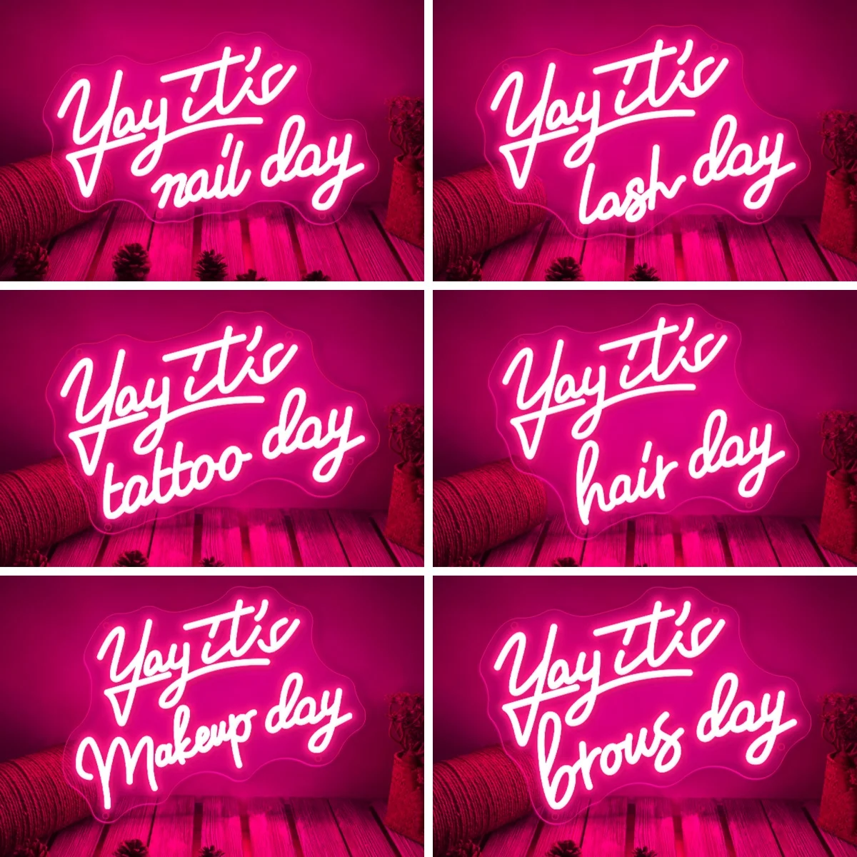 Yay it's Nail Day Neon Light Sign Beauty Room Decoration LED Neon Sign Lash Room Hair Tattoo Open Outdoor Neon Led Lights Lamp