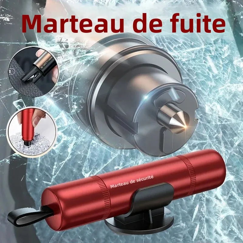 Marteau de sécurité automobile en alliage d'aluminium, coupe-ceinture de sécurité automatique, brise-vitre, outil de sauvetage d'urgence