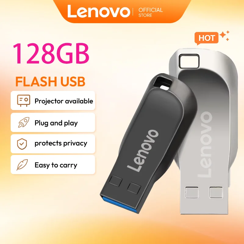 Lenovo High Speed Pendrive USB Flash Drive Pen Drive 128GB 256GB Memory Stick 512GB Waterproof Storage PC Phone Data Transfer