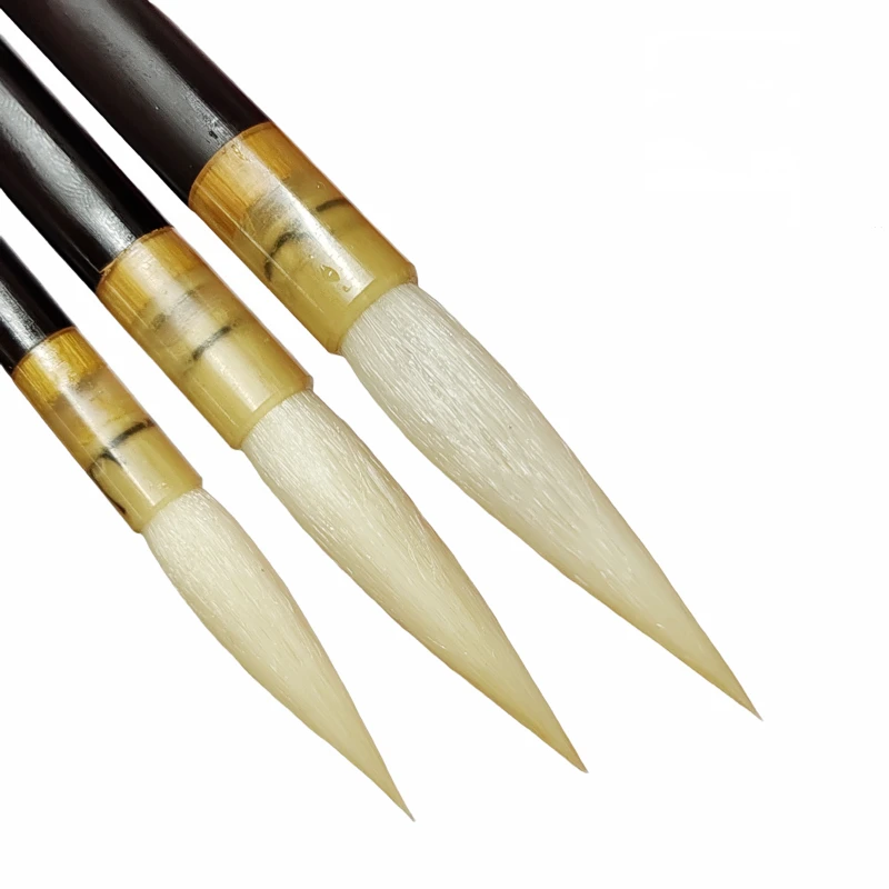 Cepillo de caligrafía de escritura de sello de pelo largo, cepillo de pelo de lana suave, escritura cursiva profesional para correr, pluma de pincel