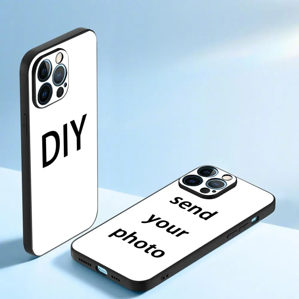 Индивидуальный чехол для телефона своими руками для iPhone 17, 16, 16e, 15, 14, 13, 12 Plus, Mini, Pro, Max – Мягкий черный противоударный чехол