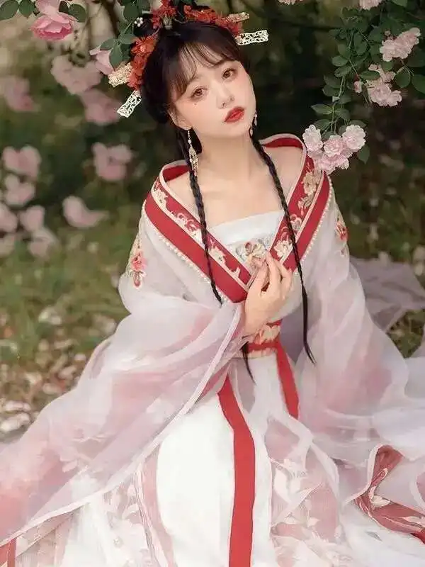 

Elegant and fashionable New Ancient Hanfu Women'sChinese Style CosplayCostume Northern AndSouthern DynastiesFull Set Hanfu Dress