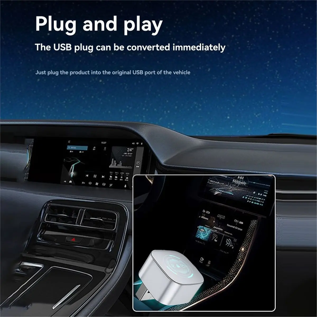 A86G NEW Wireless Carplay 3in1 Android Auto Smart Carplay Box USB Dongle Adapter Wired Carplay to Wireless Plug Play Airplay