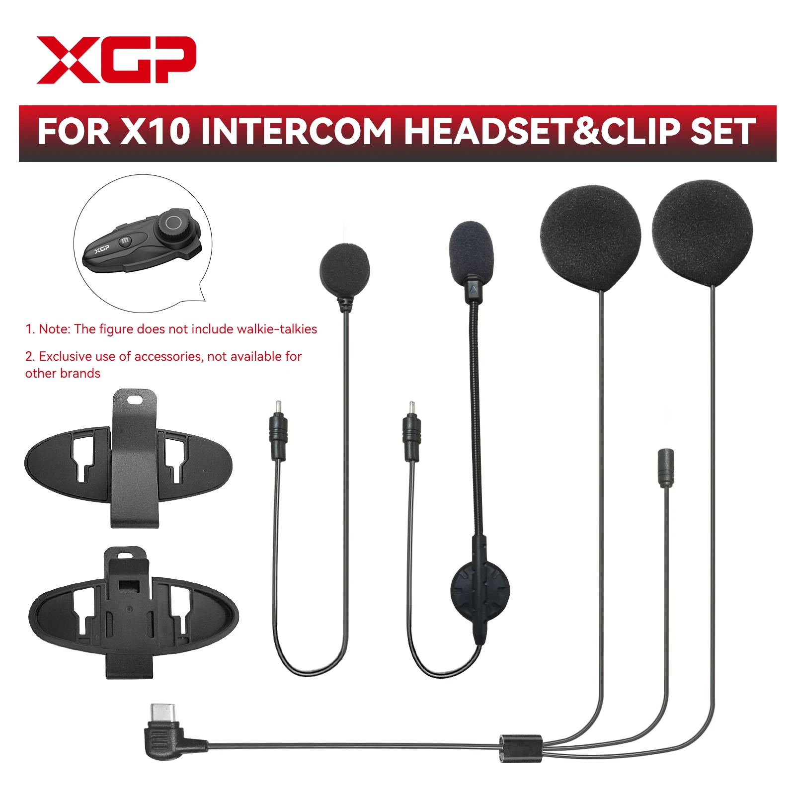 Interfono Moto XGP X10 Bluetooth 5.3 – Comunicazione Per 10 Rider Fino A 3000 Metri