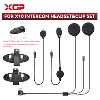 XGP X10 Motorcycle Intercom Headphone Accessories Bluetooth Helmet Headset Interphone Intercom Headphone Jack Plug&Mount Bracket