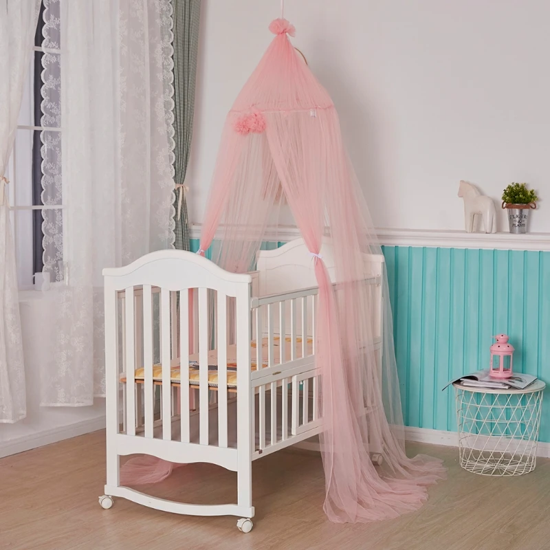 Bebé malla hilo cama dosel cuna mosquitera cortina cúpula colgante tienda decoración