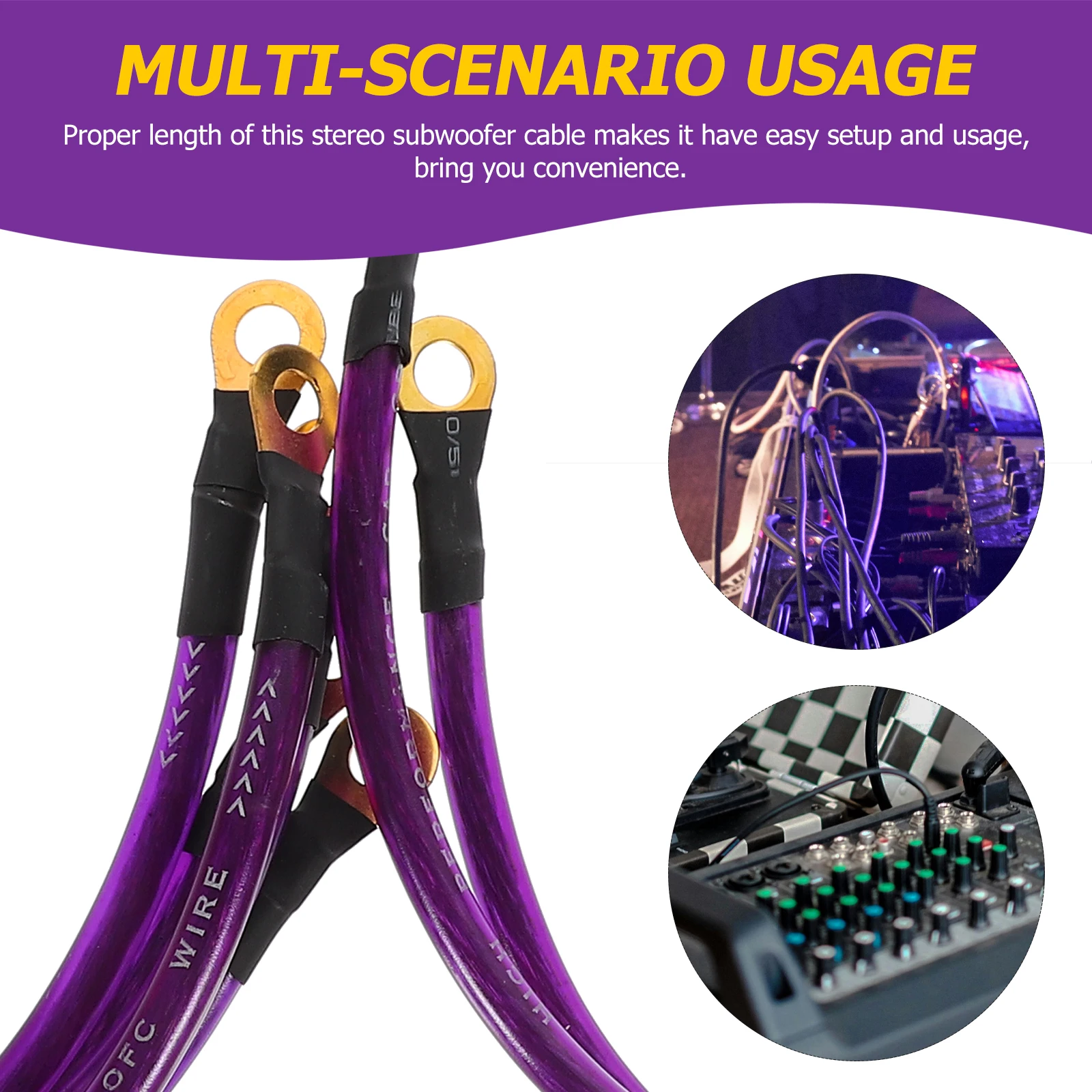 

5Pcs Audio Cables Premium Stereo Subwoofer Cable for Car Speaker Audio Replacement Hardware Subwoofer Cable