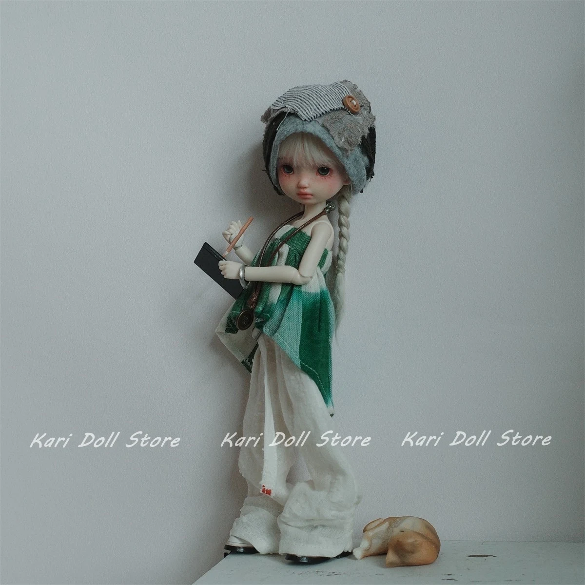 Kari Doll Clothes and skirts Powder Green Art Student Outfit Set for Landazz Landoudou Doll