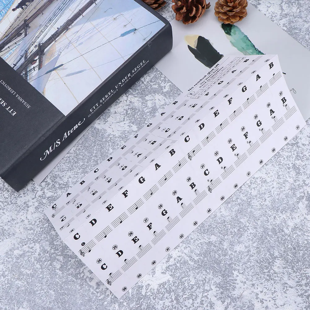 

2 Pcs Keyboard Stickers Notes Overlay Stencil Cover Waterproof Piano Electronic Organ