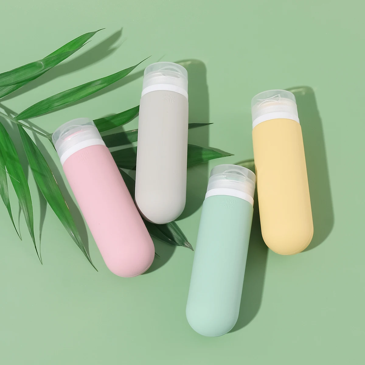 4 Stuks 2Oz/3Oz Kleurrijke Lekvrije Knijpbare Siliconen Reisflessen Set Shampoo En Conditioner Flessen Kit