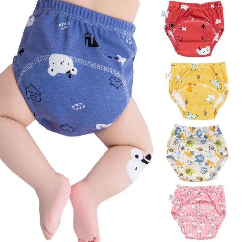 6 Layer Waterproof Reusable Cotton Baby Training Pants Infant Shorts Underwear Cloth Baby Diaper Nappies Panties Nappy Changing