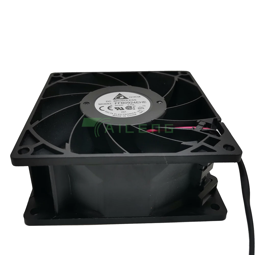 Caso dos ventiladores de refrigeração do servidor, CA, Delta, FFB0924EHE, 9238, 90mm, 92mm, DC 24V, 0.75A, 2 fios-pin