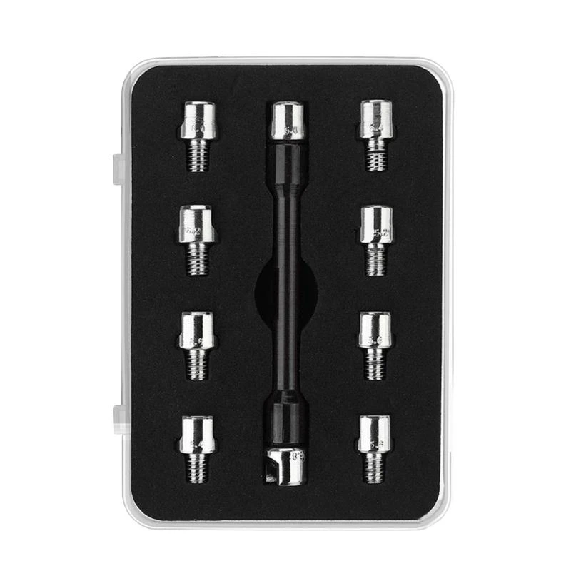 

Ключ для спиц для велосипедов, набор ключей для мотоциклов, 10 шт., размеры головки ключа для спиц 5,0-6,8 мм, универсальный