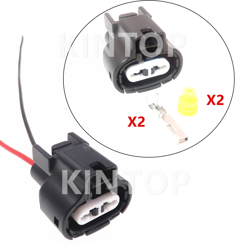 1Set 2 Pins 90980-11163 7283-1224-30 7283-1224-10 Auto Waterproof Connector Car Intake Air Temperature Sensor Socket AC Assembly