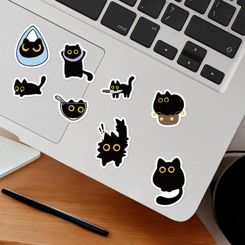 500 Stücke Nette Schwarze Katze Aufkleber Kreative DIY Graffiti Aufkleber Telefon Wasserflasche Gepäck Aufkleber Kinder Belohnung Dekor Aufkleber