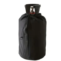1pc Propane Gas Tank Cover, 210D Black Oxford Cloth Propane Tank Cover, Outdoor Waterproof Dustproof Gas Bottles Cover, Camping