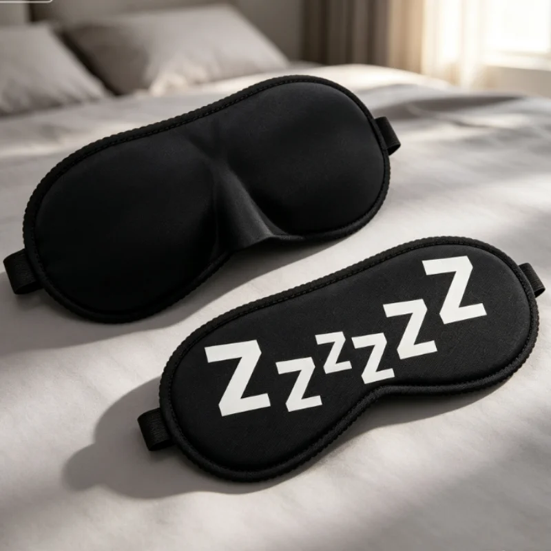 2Pcs Travel Cover Sleeping Mask Cartoon Pattern Slaapmasker Blockout Eye Comfort Blindfold Concave Light with Women Men Aid Eye