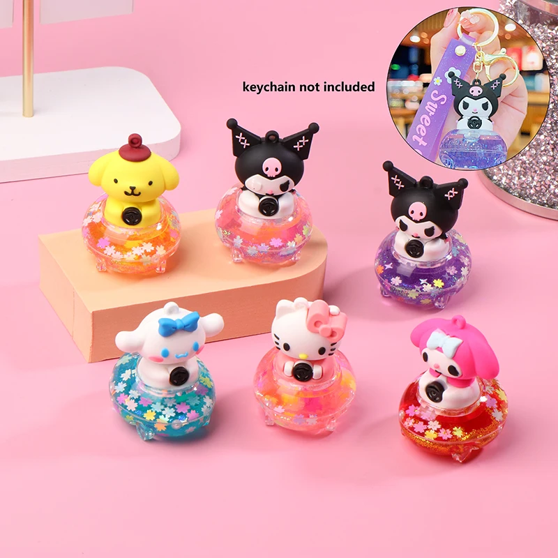 Sanrio Spinning Cream Sweet Oil Japanese Creative HelloKitty Cinnamoroll Couple Lovely Streaming Sofa Light Keychain Bag Pendant