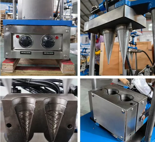 Four-head coffee cup egg cone machine, press-type automatic horn egg tray machine