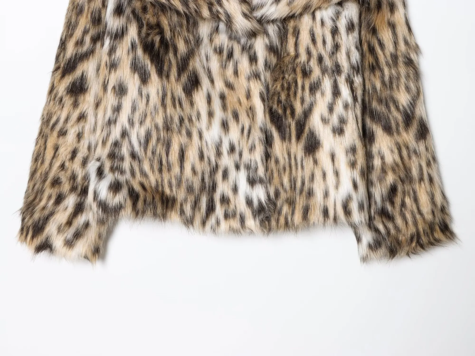 Maxdutti البريطانية موضة المرأة ليوبارد طباعة فو الفراء معطف سترة المرأة لفصل الشتاء سترة نسائية ملابس امرأة بلايز #6