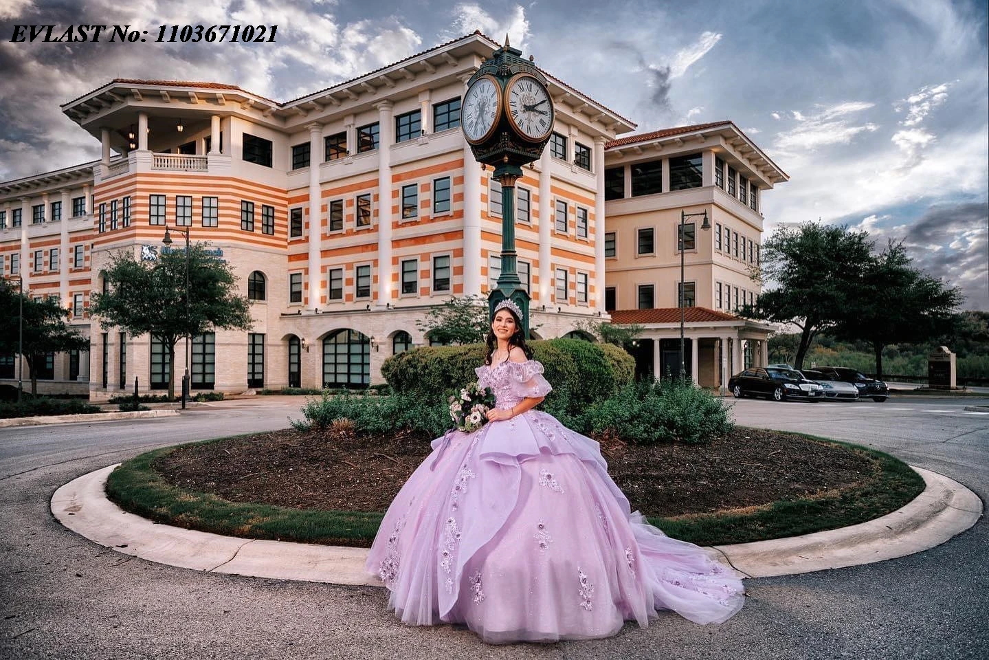 EVLAST-Quinceanera Lace vestido de bola, Beading Applique, Lavanda Sparkly, Espartilho De Cristal, Sweet 16, SQ372