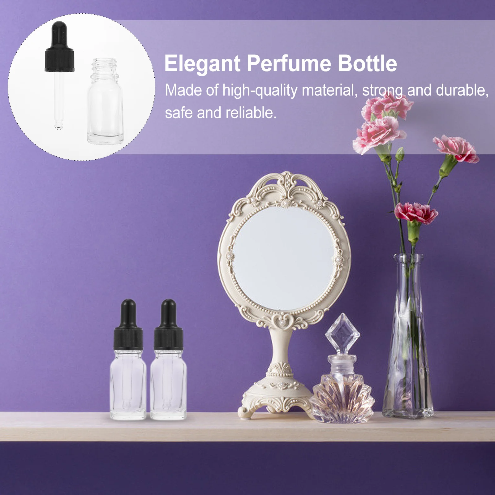 ขวดหยดน้ำมันหอมระเหยแบบแก้วขนาดเล็ก 10 ชิ้น ขวดรีฟิลแบบพกพาสำหรับบรรจุภัณฑ์ขนาดเล็ก ขวดน้ำมันหอมระเหย