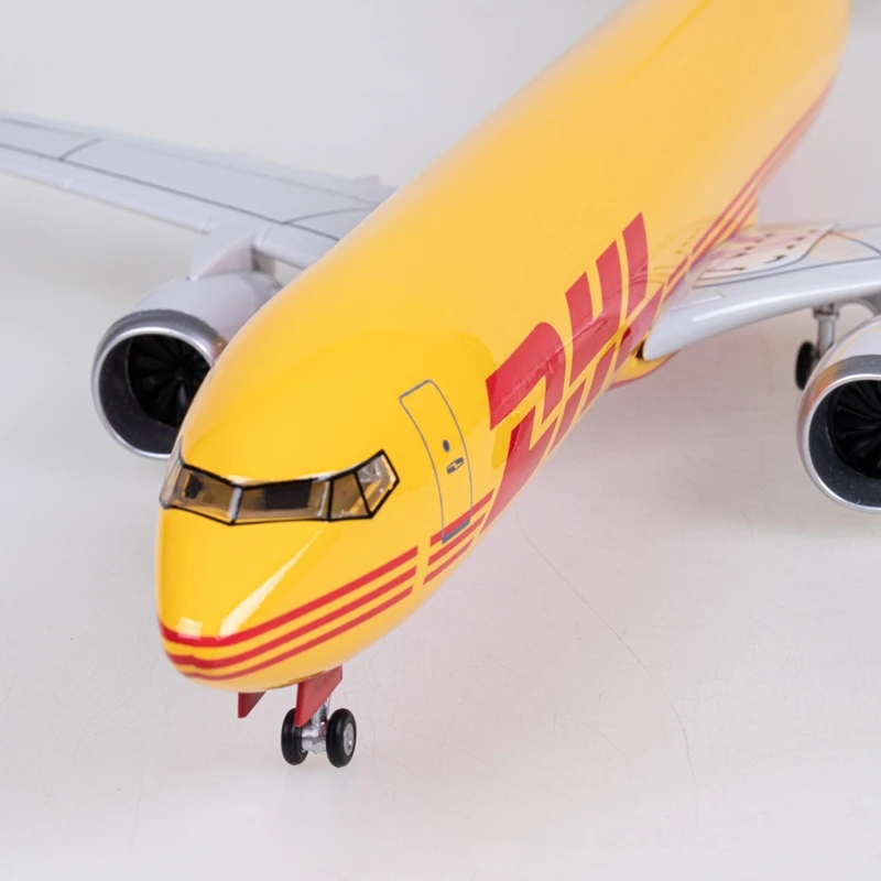 47cm DHL B737 Cargo Airplane Model Toy Kit Resin Model Plane with Stand And Wheel for Collections Displays or Adult Gift