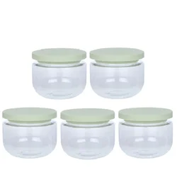 20Pcs Plastic Cream Jars Empty Transparent Refillable Bottle 250ml 8oz Cosmetic Pots Packaging PET Makeup Containers With Lids