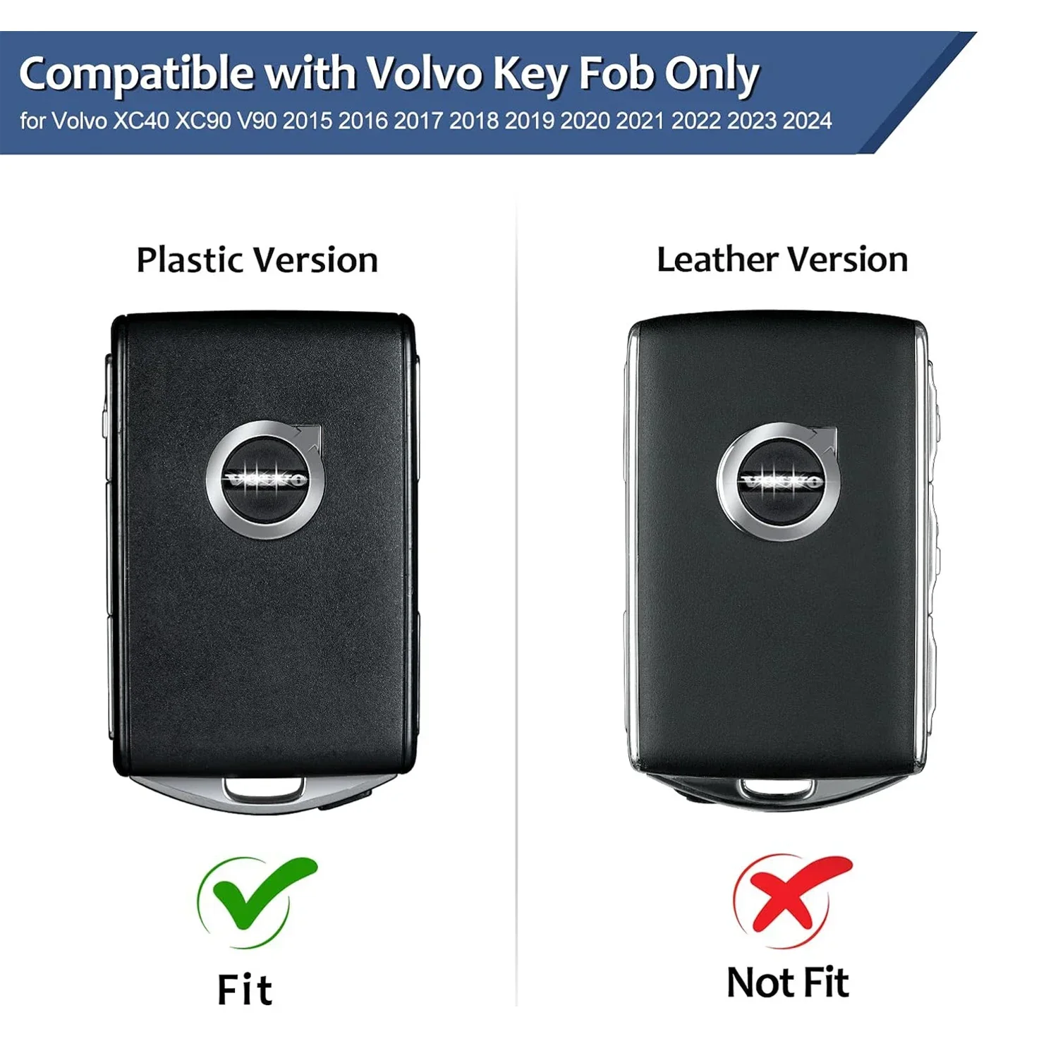 For VOLVO Key Shell, Carbon Fiber Key Fob Cover Case Protector For Volvo XC40 XC90 V90 Polestar 1 2 Car Accessories Key Pouch