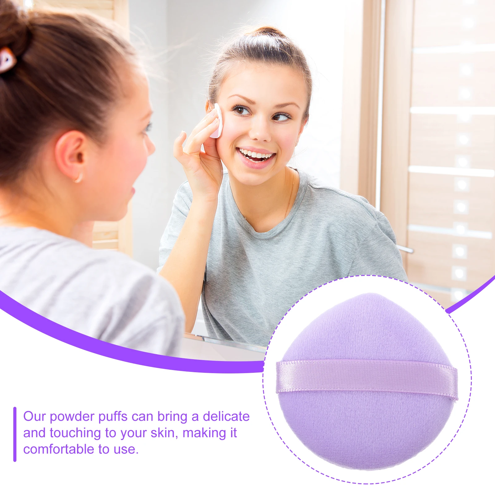 

10 Pcs Setting Powder Puff Loose for The Purple Flannel Mini Makeup Miss