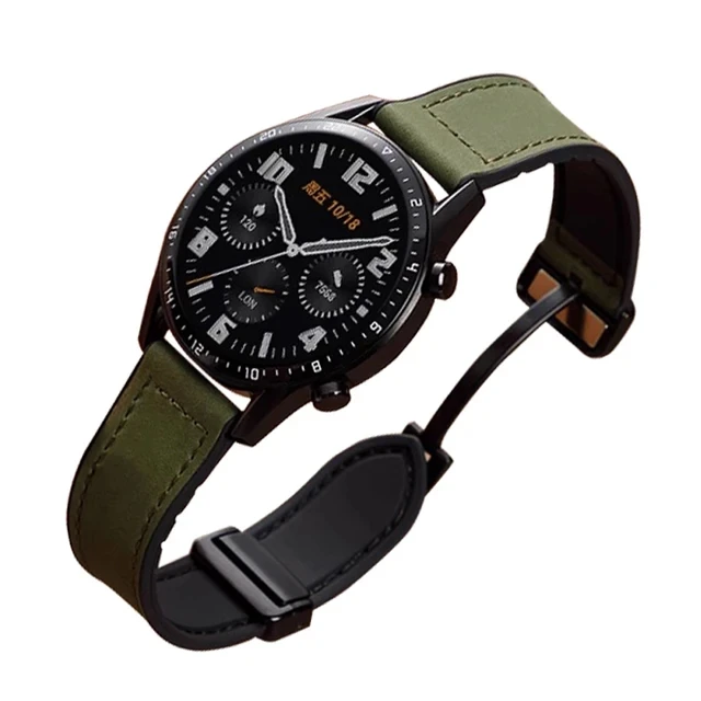 Leder-Silikonarmband für Samsung Galaxy Watch 4, 5, 6, 7, 40 mm/44 mm, Magnetband für Galaxy Watch 4/6 Classic 43 47 mm 42 46 mm – Detail 4