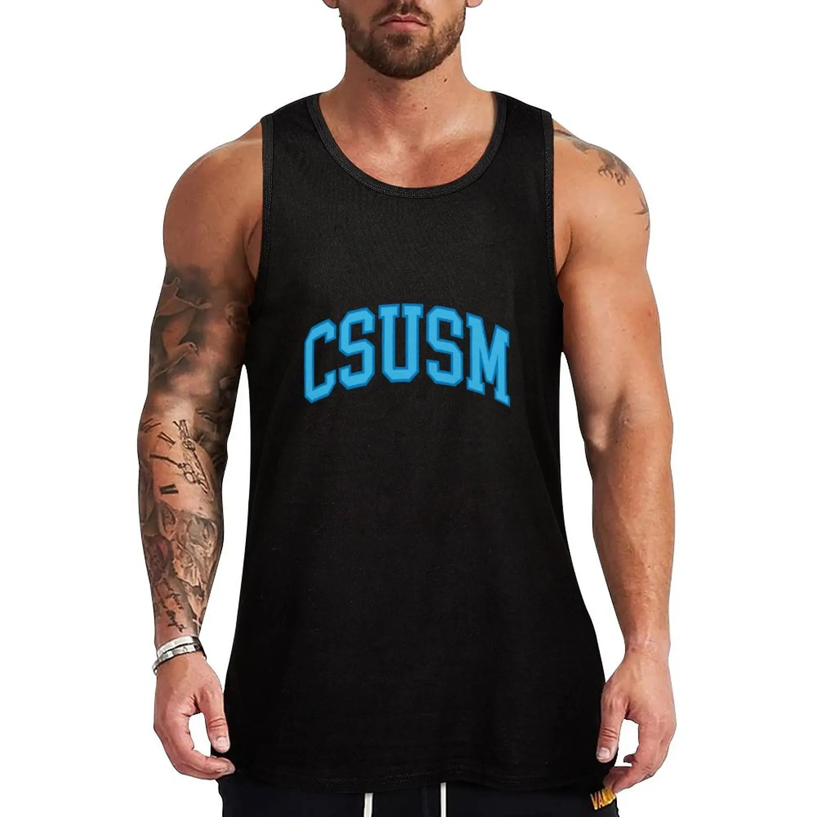 csusm - college font curved Tank Top singlets for men anime