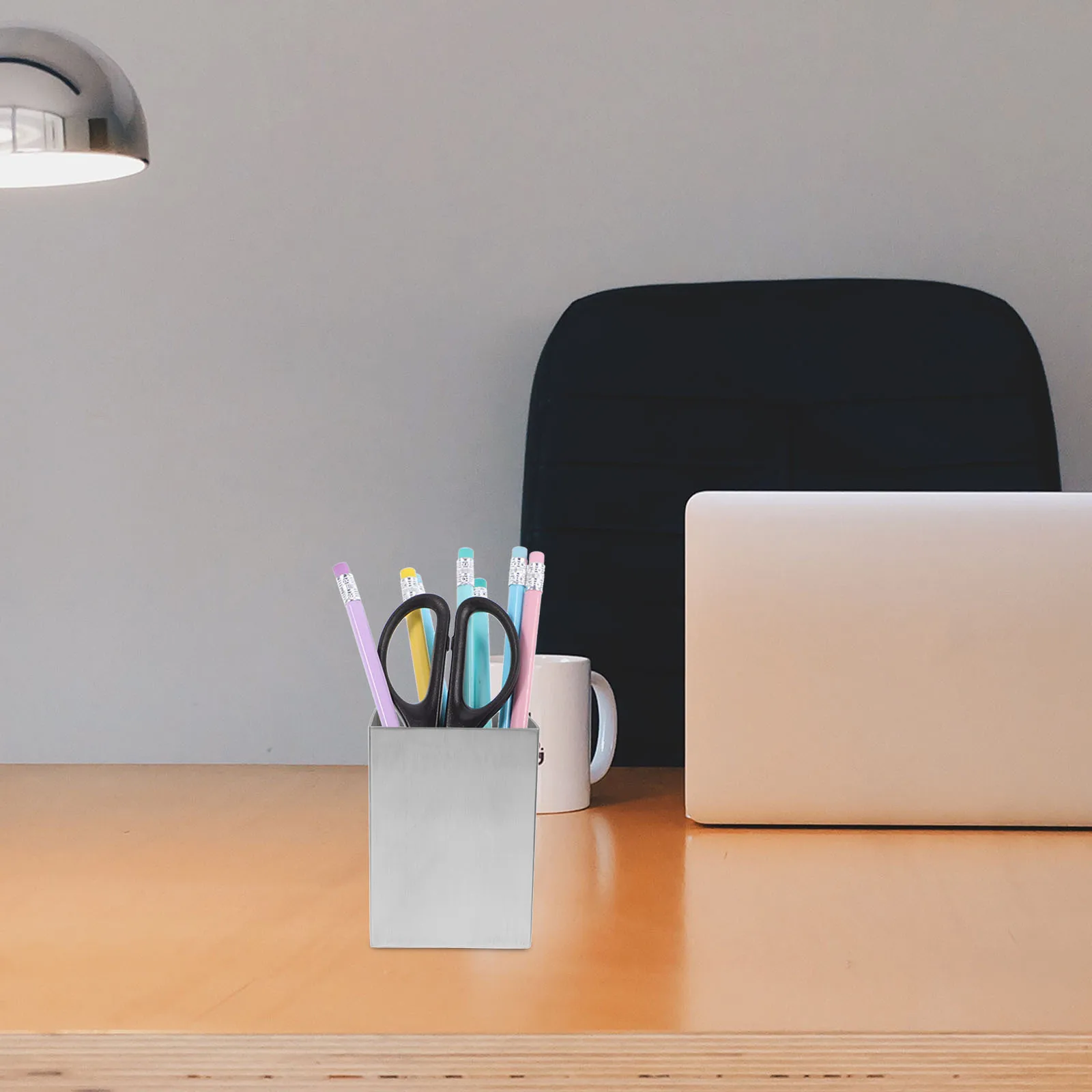 الفولاذ المقاوم للصدأ حامل قلم منظم مكتب كوب رصاص لمكتب القرطاسية فرشاة للمكياج تخزين سطح المكتب أشتات الحاويات #1