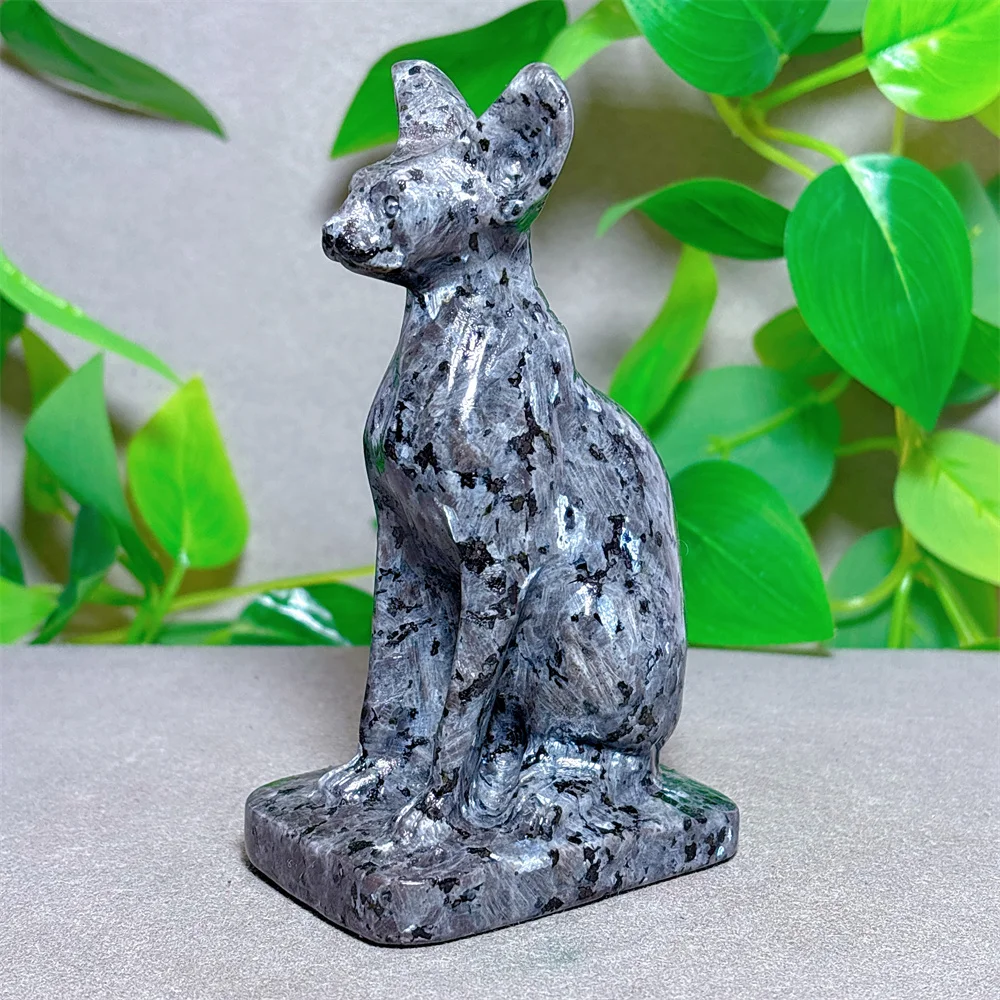 

Larvkite Egypt Cat Crystal Natural Stone Quartz Stone Minerals Home Decoration Reiki Craft Gifts Energy Healing Spiritual Luck