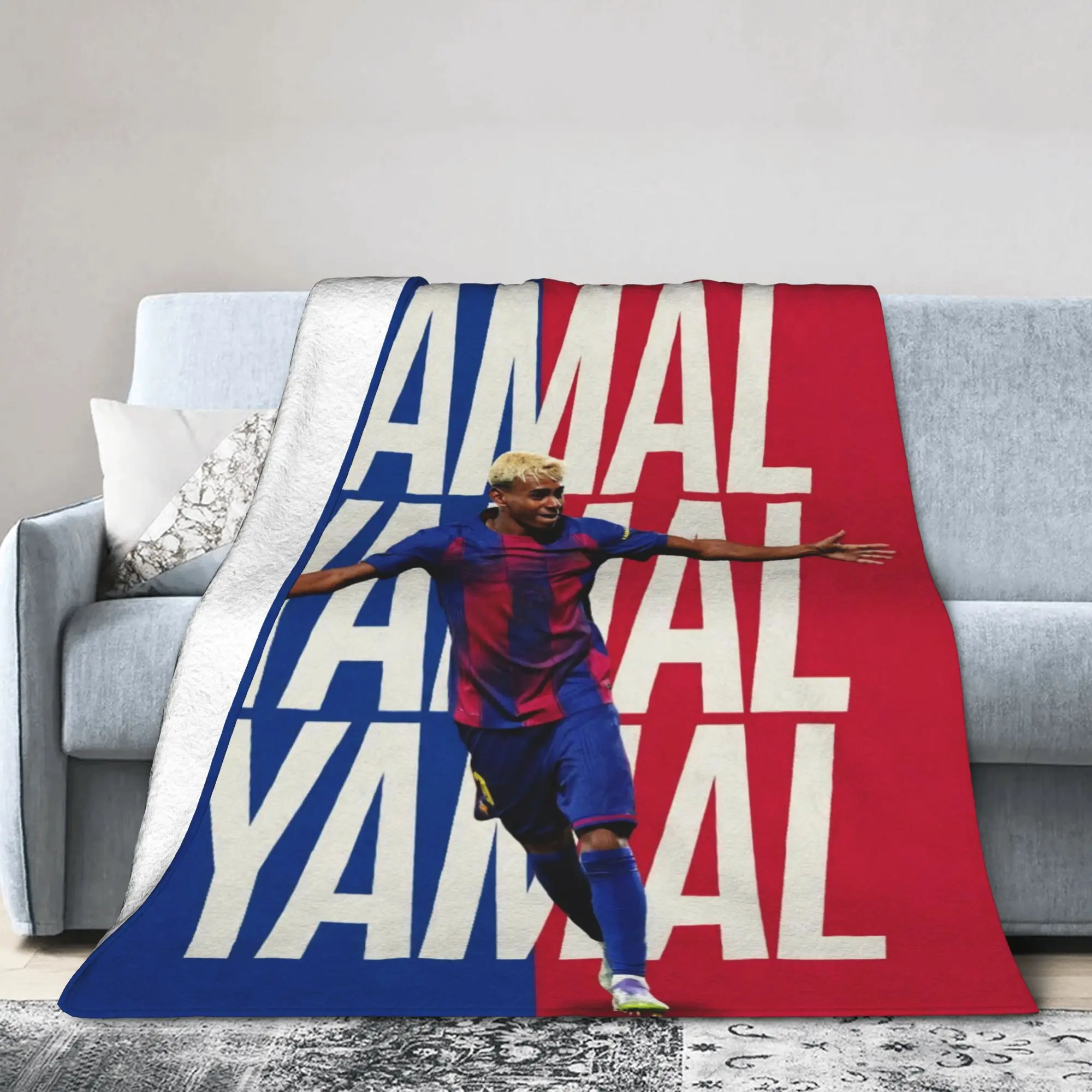 Lamine Y-Yamal Blanket Flannel Spring/Autumn Football Soccer Multifunction Soft Throw Blankets for Home Outdoor Plush Thin Quilt