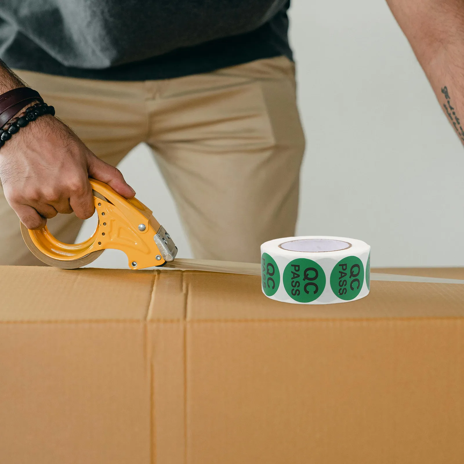 

Круглые клейкие этикетки QC, 1 рулон, для складского учета, контроля качества, стикеры для проверки продукции, контрольные этикетки