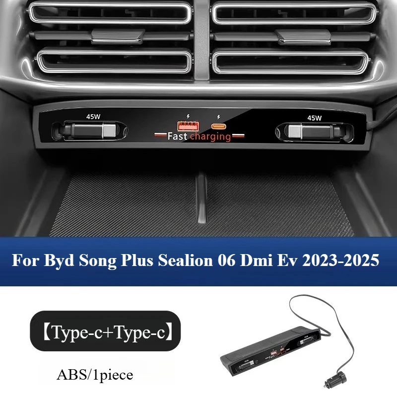 

For Byd Song Plus Sealion 06 Dmi Ev 2023-2025 Car Interior Center Control 90W Fast Charger USB Intelligent Docking Station